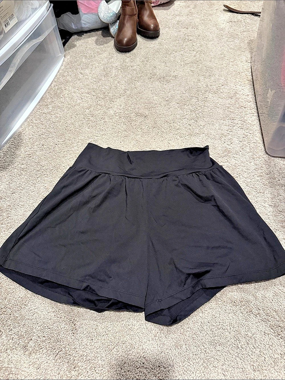 Halara SoftlyZero Airy Super High Waisted 2-in-1 InstantCool Yoga Shorts Black X